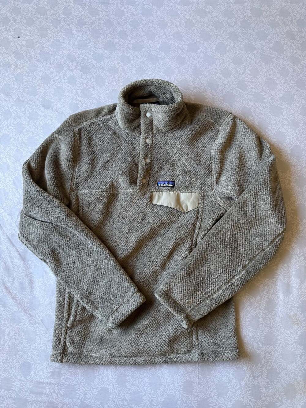 Patagonia Re-Tool Snap-T Pullover Women's Size S Oatmeal Cream Fuzzy Fleece25442